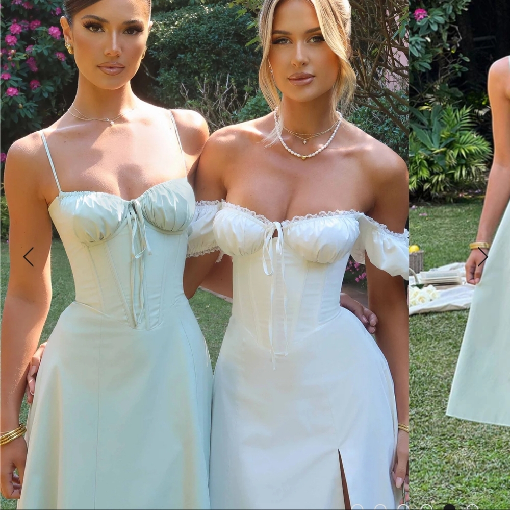BabyBoo Deanna Sage Green Milkmaid Corset Dress